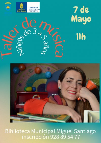 Nuevo taller de m&uacute;sica para ni&ntilde;os de Cristina Mart&iacute;n en la Biblioteca P&uacute;blica Miguel Santiago
