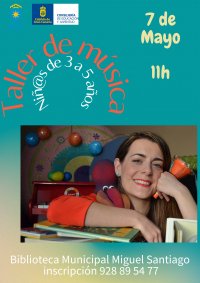 Nuevo taller de m&uacute;sica para ni&ntilde;os de Cristina Mart&iacute;n en la Biblioteca P&uacute;blica Miguel Santiago