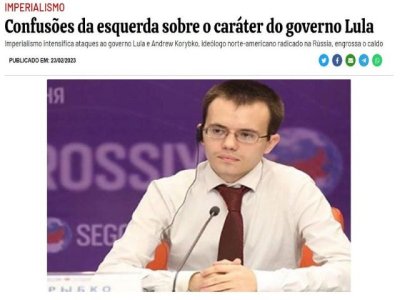 Korybko al PCO de Brasil: Ustedes son idiotas &uacute;tiles del imperialismo estadounidense por acusarme de ser uno