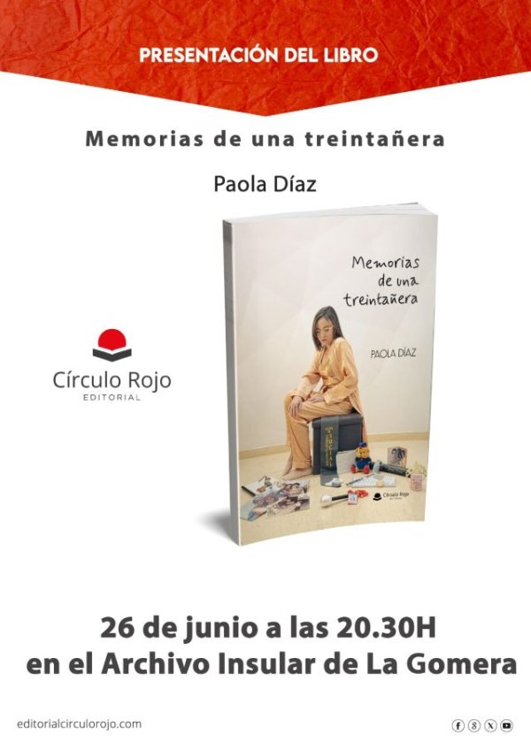 La Gomera: El Archivo Insular acoge la presentación del libro &#039;Memorias de una treintañera&#039;, de la autora Paola Díaz