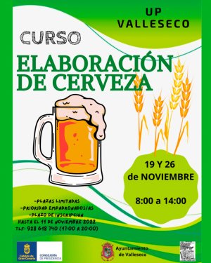Curso de elaboración de cerveza artesanal en el municipio de Valleseco