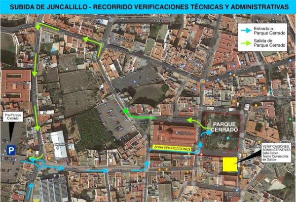 El parque cerrado y las verificaciones de la Subida de Juncalillo se realizan mañana viernes alrededor de la Plaza de Santiago y La Quinta