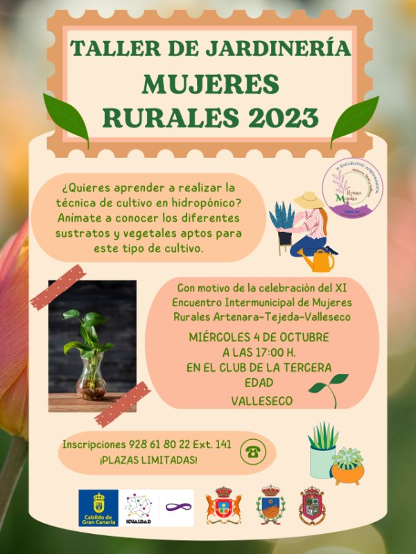 Valleseco pone en marcha el taller de jardinería mujeres rurales 2023