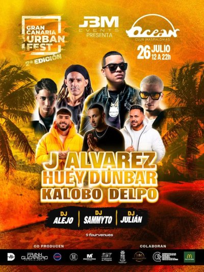 El Gran Canaria Urban Fest celebra su segunda edición con J Álvarez, Huey Dunbar como grandes protagonistas