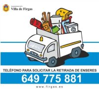 Villa de Firgas: N&uacute;mero de tel&eacute;fono para solicitar la retirada de enseres