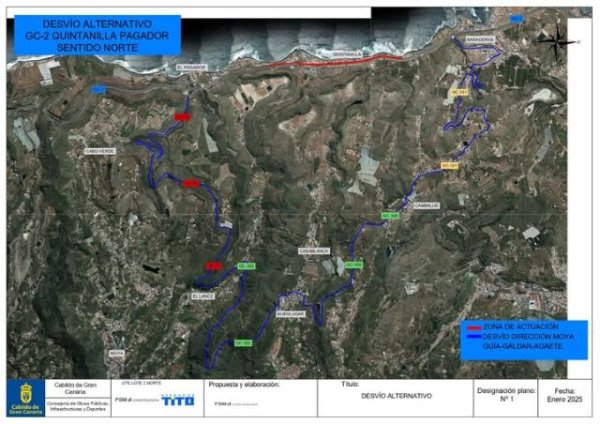 Villa de Moya: La carretera GC-2 sentido Norte permanecerá 𝐂𝐎𝐑𝐓𝐀𝐃𝐀 𝐝𝐞 𝟐𝟐.𝟎𝟎 𝐚 𝟎𝟔.𝟎𝟎, a partir de esta noche