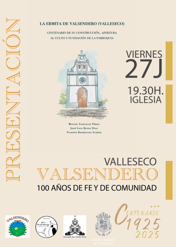 Valleseco: Valsendero conmemora el Centenario de su Ermita con la presentaci&oacute;n de un libro sobre su historia