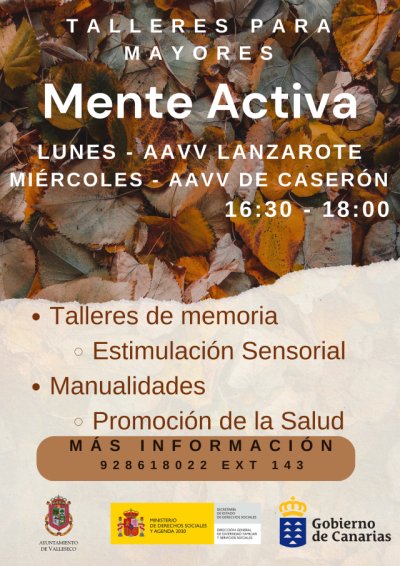 Vuelve los talleres de Mente Activa por los barrios de Valleseco