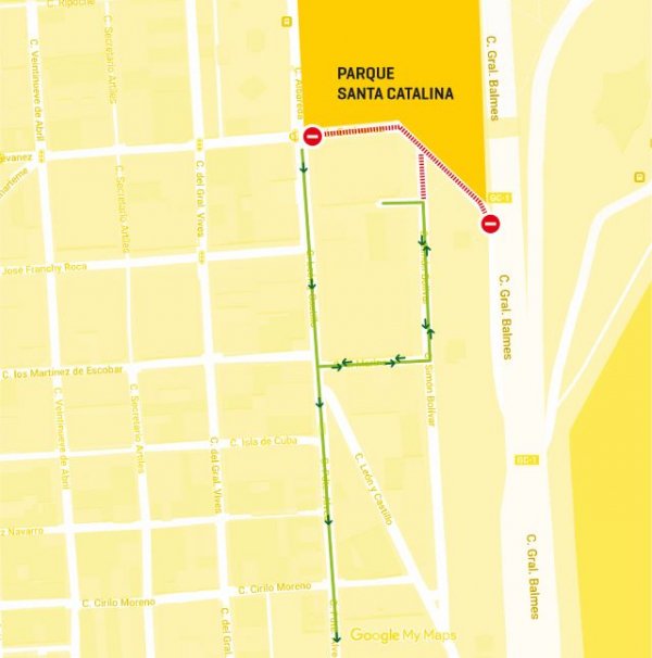 El avance de las obras en el entorno de Santa Catalina permite la apertura de un tramo de Sim&oacute;n Bol&iacute;var