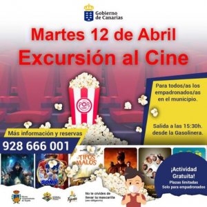 Tejeda: &quot;Excursión al Cine&quot;. Actividad dirigida a toda la población empadronada en el municipio