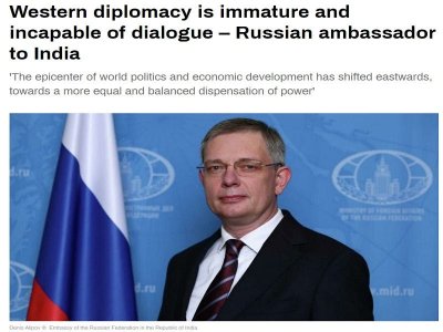 El principal diplom&aacute;tico de Rusia en Delhi elogi&oacute; el papel creciente de la India en los asuntos globales