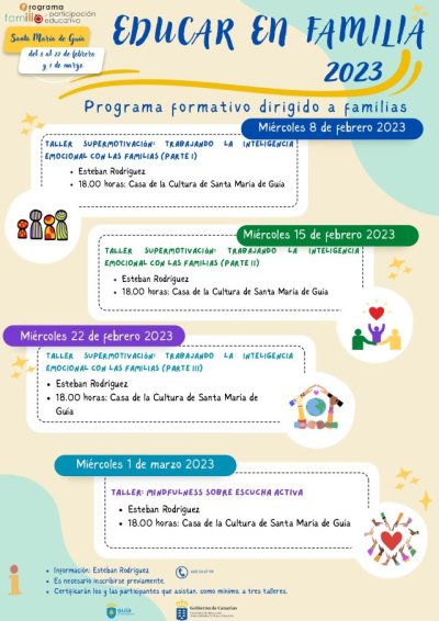 El programa &lsquo;Educar en Familia&rsquo; ofrece en Gu&iacute;a cuatro talleres para trabajar la inteligencia emocional y la escucha activa