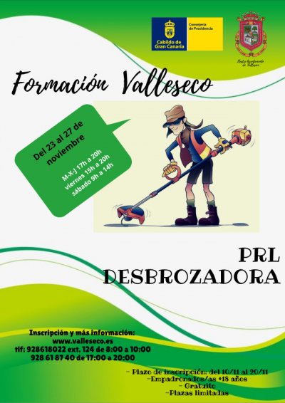 Valleseco organiza un curso de desbrozadora