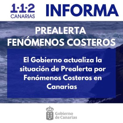 El Gobierno actualiza la prealerta por fen&oacute;menos costeros en Canarias ante el mal estado de la mar