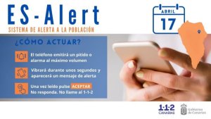 El sistema de aviso a la población en caso de emergencia ES-Alert se prueba en La Palma el 17 de abril