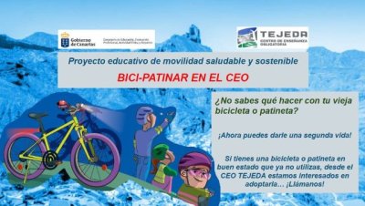 Tejeda: Proyecto educativo de movilidad saludable y sostenible, denominado &quot;Bici-Patinar en el CEO&quot;