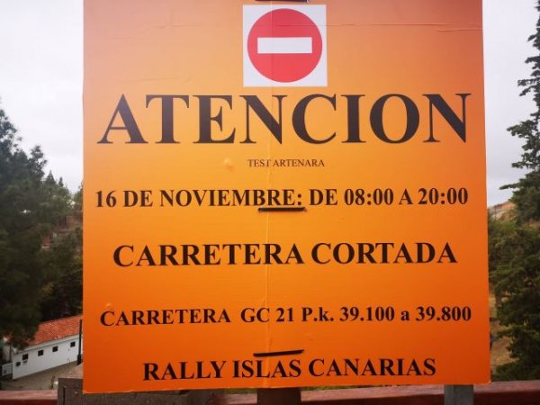 Artenara: La jornada de preparación previa al 45 Rally Islas Canarias, se disputará el martes 16 de noviembre