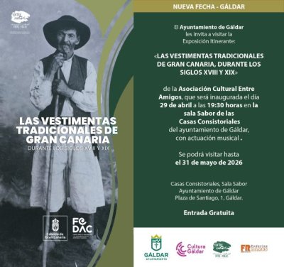Gáldar acoge la exposición itinerante sobre las vestimentas tradicionales de Gran Canaria de los siglos XVIII y XIX