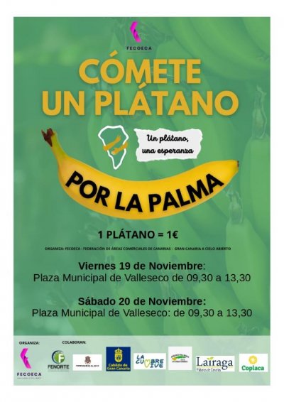 La campaña “Cómete un plátano por La Palma” llega a Valleseco