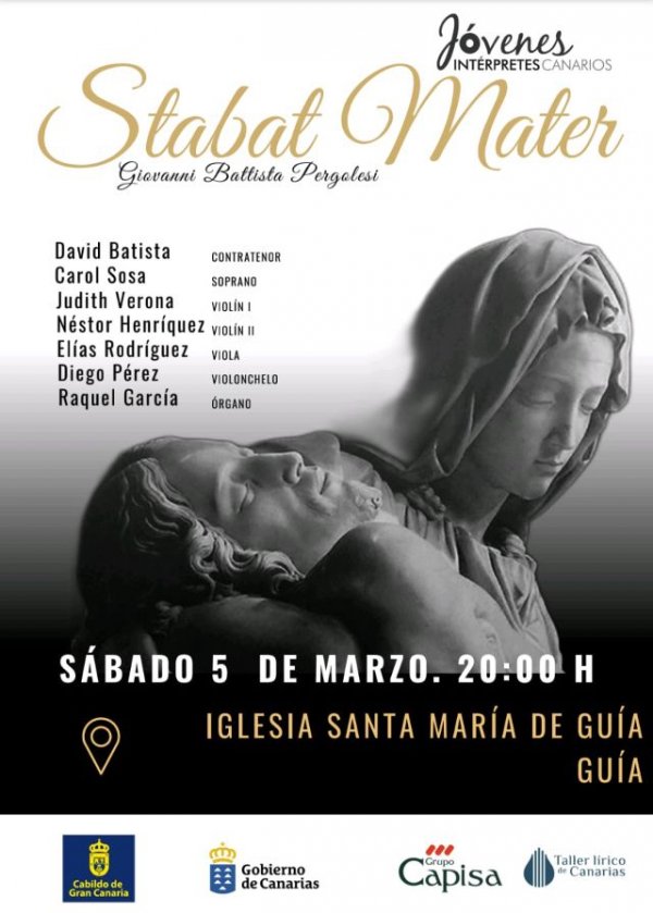 El ‘Stabat Mater’ de Pergolesi se podrá disfrutar este sábado en la Iglesia de Santa María de Guía