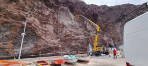 Comienzan las obras de protección de una zona del talud de la Playa de Sardina de Gáldar