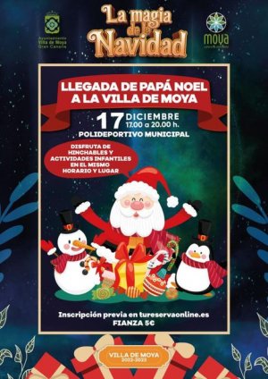 Papá Noel llega a la Villa de Moya para hacer las delicias de los más pequeños de la casa