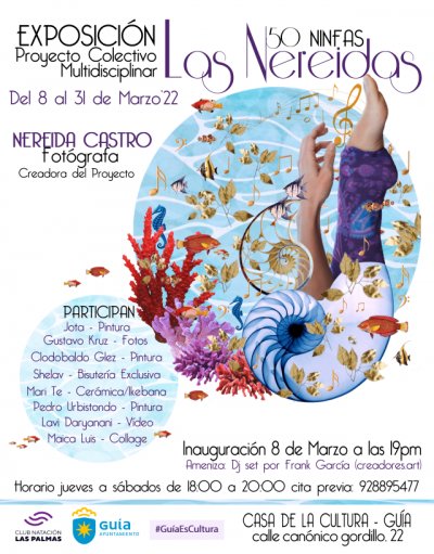La exposici&oacute;n &lsquo;Las Nereidas: 50 Ninfas&rsquo; se inaugura el pr&oacute;ximo martes en la Casa de la Cultura de Gu&iacute;a