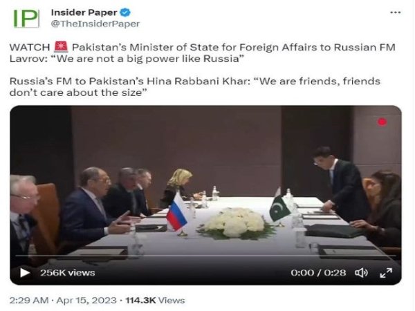 El intercambio rápido de la semana pasada entre Lavrov de Rusia y Khar de Pakistán tuvo mucho significado