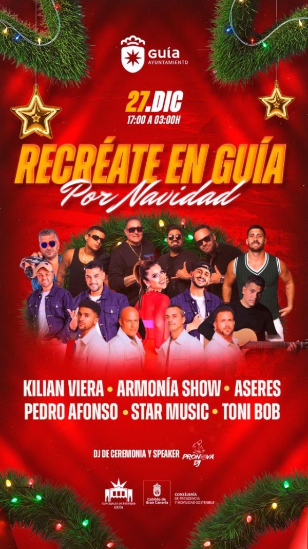 Armon&iacute;a Show, Aseres y Kilian Viera, este s&aacute;bado en el espect&aacute;culo musical &lsquo;Recr&eacute;ate en Gu&iacute;a&rsquo;