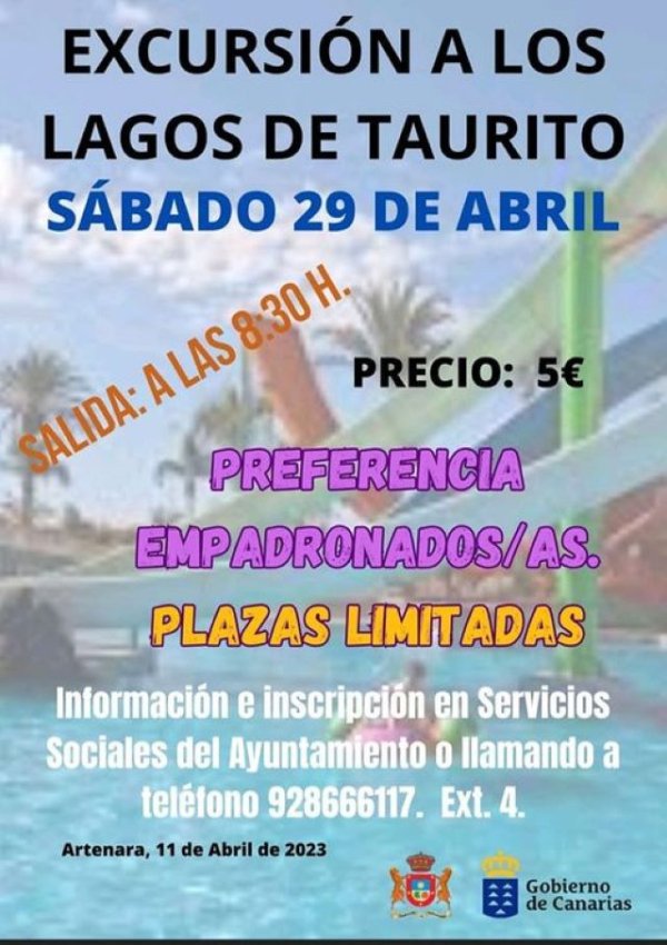 Artenara: Excursión a los Lagos de Taurito el Sábado 29 de Abril