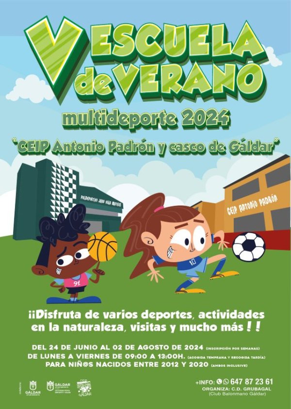 Este verano retornará la diversión con la V edición de la Escuela de Verano Multideporte Gáldar