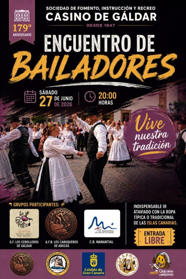 Los Cabuqueros celebrar&aacute;n un Encuentro de Bailadores en el Casino de G&aacute;ldar