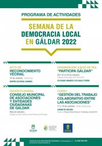 G&aacute;ldar celebra la Semana de la Democracia Local a partir del 14 de octubre