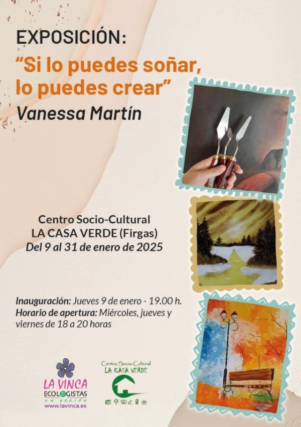 La pintora Vanessa Martín llega a La Casa Verde de Firgas el 9 de enero con su Exposición “Si lo puedes soñar, lo puedes crear”