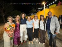Concejales y miembros de la ejecutiva local del PSOE de Guía asisten al pregón en Hoya de Pineda