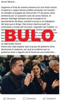 El Ayuntamiento de la Villa de Moya denuncia un bulo hacia un concejal