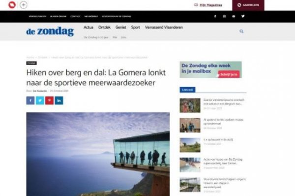 La prensa belga se hace eco del potencial de La Gomera como destino de naturaleza