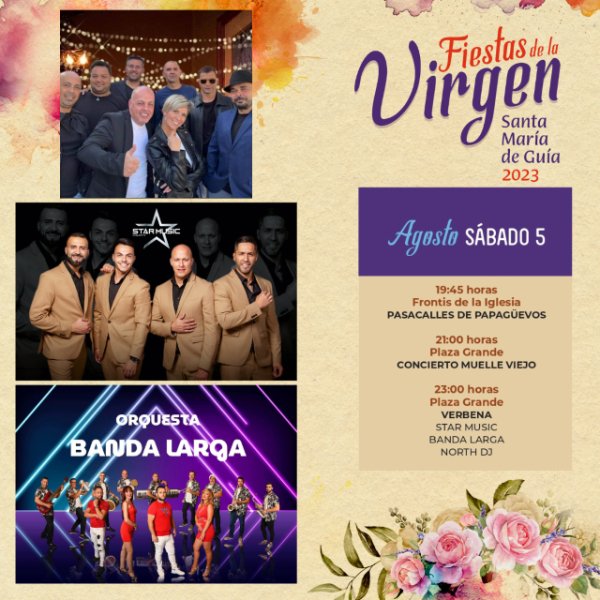 Gu&iacute;a: Primera gran verbena de las Fiestas de La Virgen con Star Music, Banda Larga y Noth DJ en la Plaza Grande