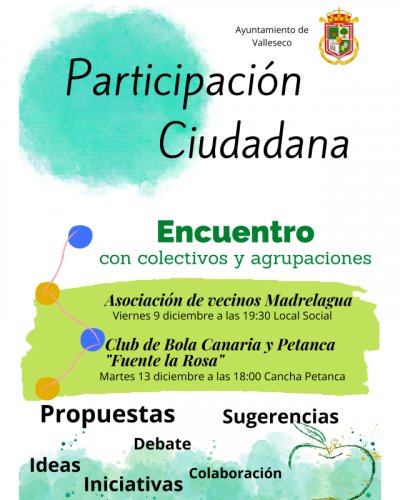 Encuentros de participaci&oacute;n ciudadana en Valleseco