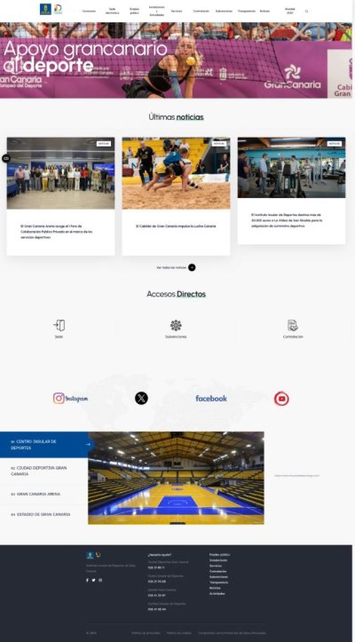 El Instituto Insular de Deportes renueva su página web para impulsar la accesibilidad, la transparencia y la mejora en la gestión