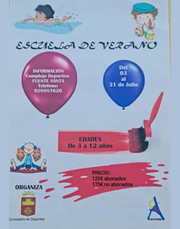 El Ayuntamiento de Agaete abre inscripciones para su Escuela de Verano