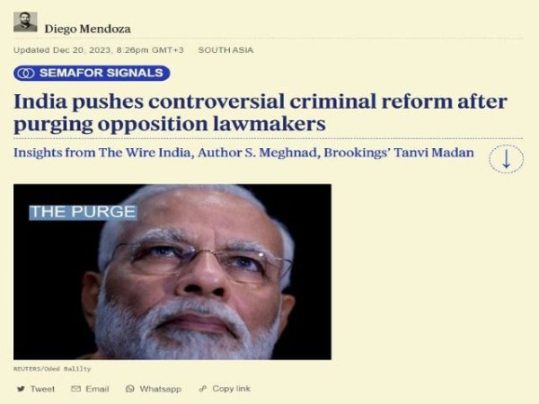 Art&iacute;culo de opini&oacute;n: 'Alerta de noticias falsas: Modi no &ldquo;purg&oacute;&rdquo; el Parlamento'