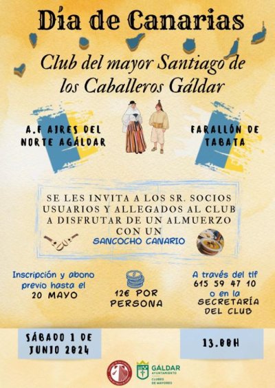 G&aacute;ldar: El Club del Mayor celebra el D&iacute;a de Canarias con agrupaciones folcl&oacute;ricas el 1 de junio