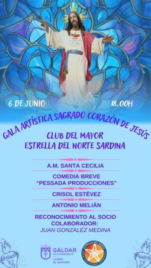 Gáldar: El Club del Mayor de Sardina acoge el jueves la Gala Artística Sagrado Corazón de Jesús