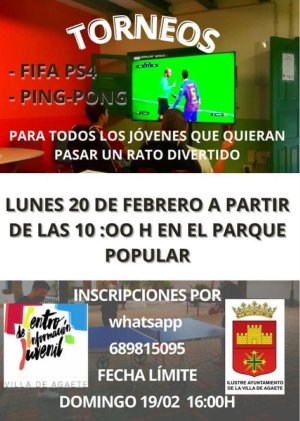 Agaete: Abierta la inscripción para participar en los torneos de Fifa PS4 y Ping Pong que se celebrarán la próxima semana