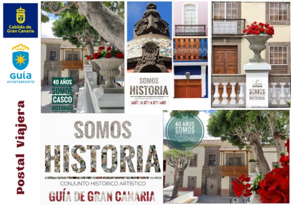 ‘La Postal Viajera’ con los rincones y edificios emblemáticos del casco histórico de Guía alcanza ya los 200 ejemplares enviados a distintas partes del mundo