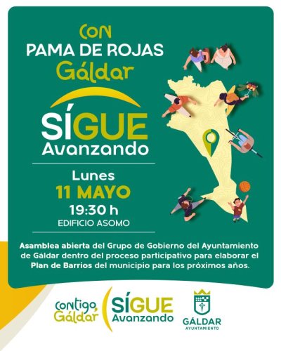 G&aacute;ldar: Palma de Rojas celebra este lunes 11 de mayo una nueva asamblea del proceso &lsquo;Contigo, G&aacute;ldar Sigue Avanzando&rsquo;