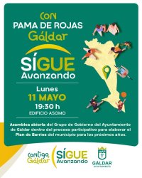G&aacute;ldar: Palma de Rojas celebra este lunes 11 de mayo una nueva asamblea del proceso &lsquo;Contigo, G&aacute;ldar Sigue Avanzando&rsquo;