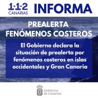 El Gobierno de Canarias declara la prealerta por fen&oacute;menos costeros en las islas occidentales y Gran Canaria