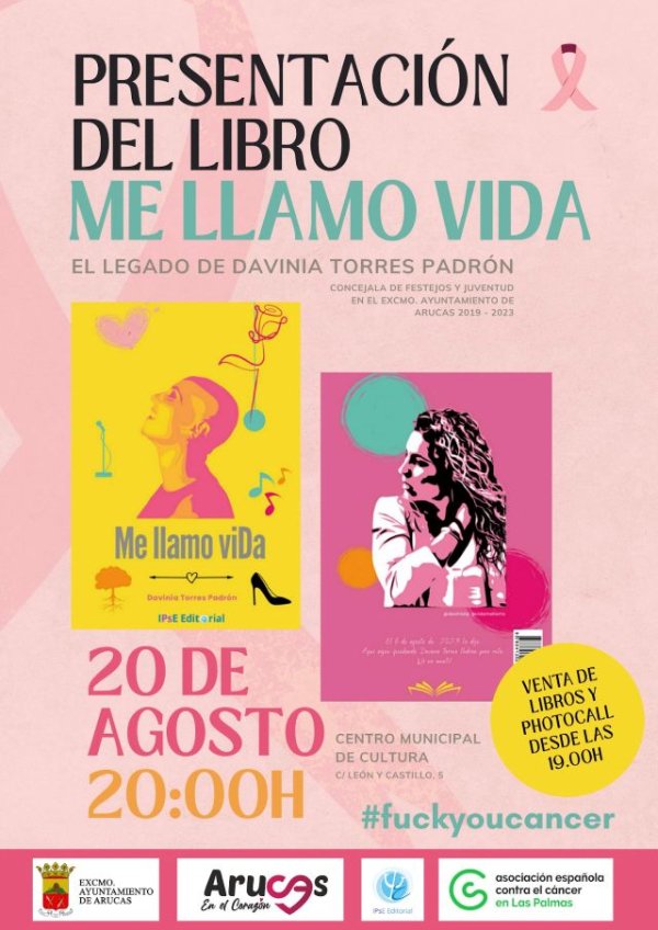 Arucas: La voz de Davinia Torres Padr&oacute;n vuelve a Arucas con la presentaci&oacute;n de su libro &ldquo;Me llamo viDa&rdquo;